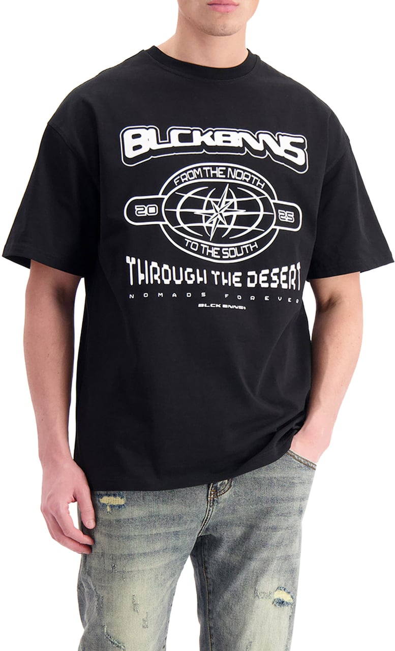 Black Bananas Compass T-shirt Zwart