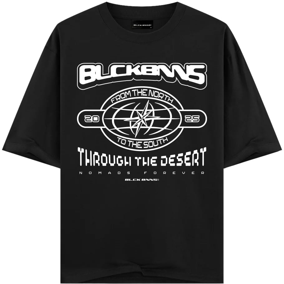 Black Bananas Compass T-shirt Zwart