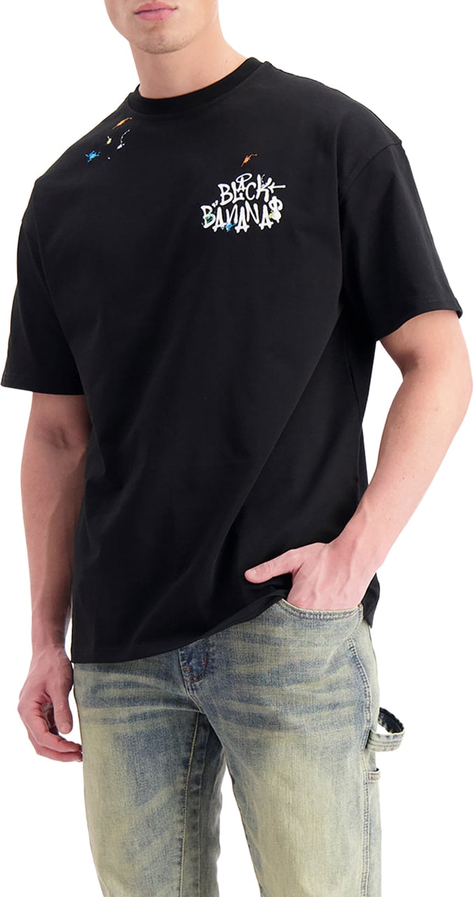 Black Bananas Painters T-shirt Zwart