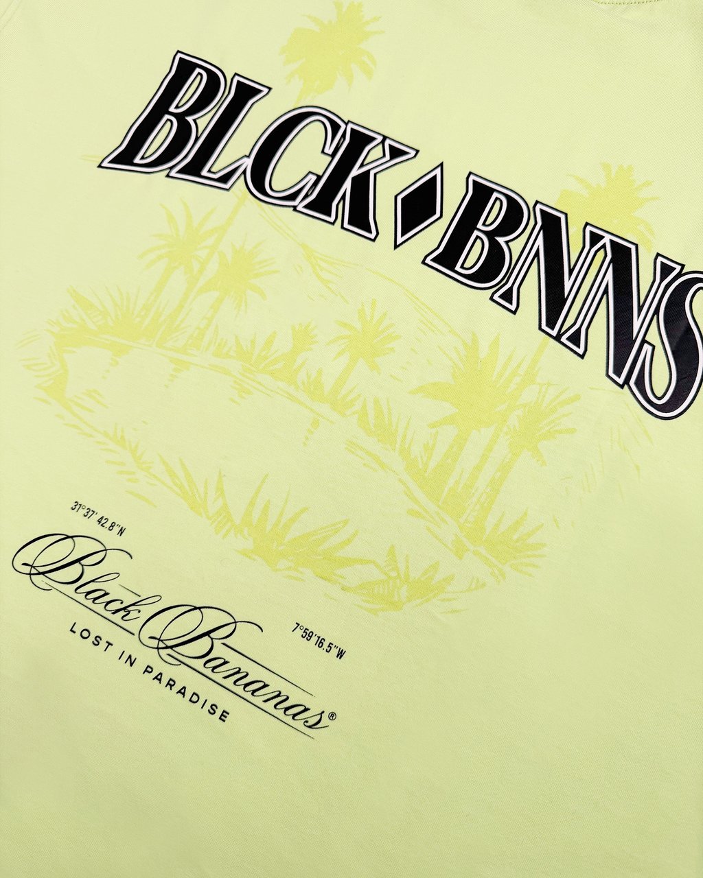 Black Bananas Paradise T-shirt Geel