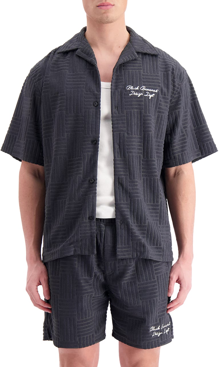 Black Bananas Terry Resort Shirt Blauw