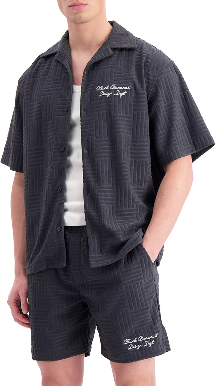 Black Bananas Terry Resort Shirt Blauw