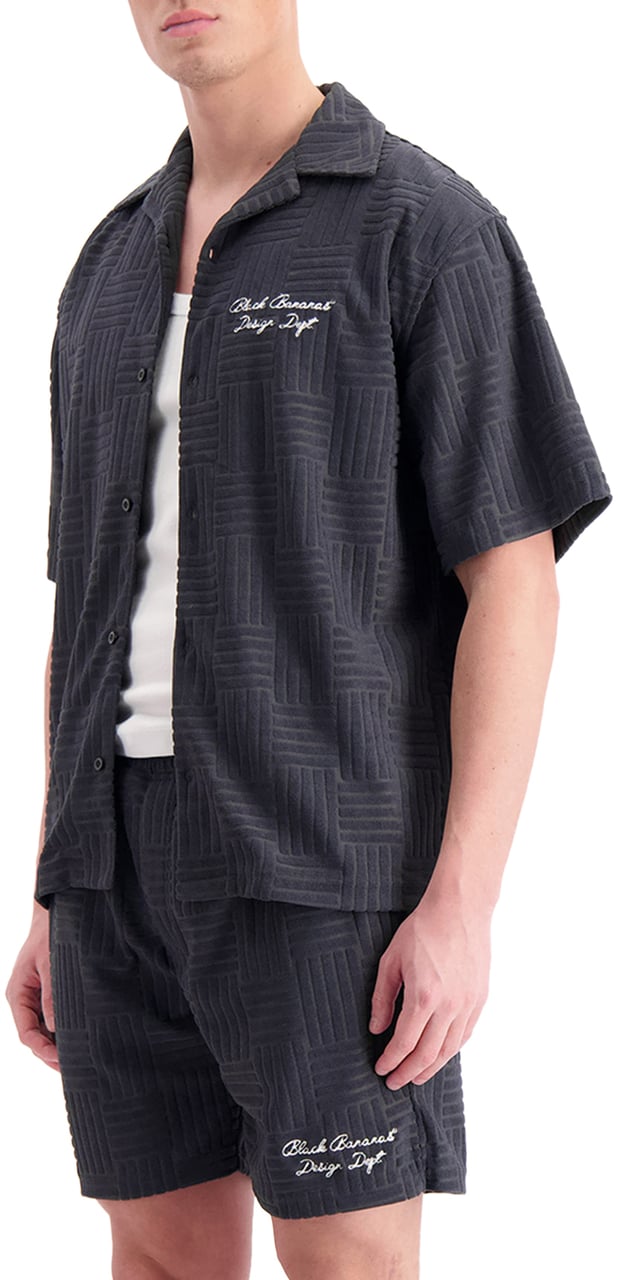 Black Bananas Terry Resort Shirt Blauw