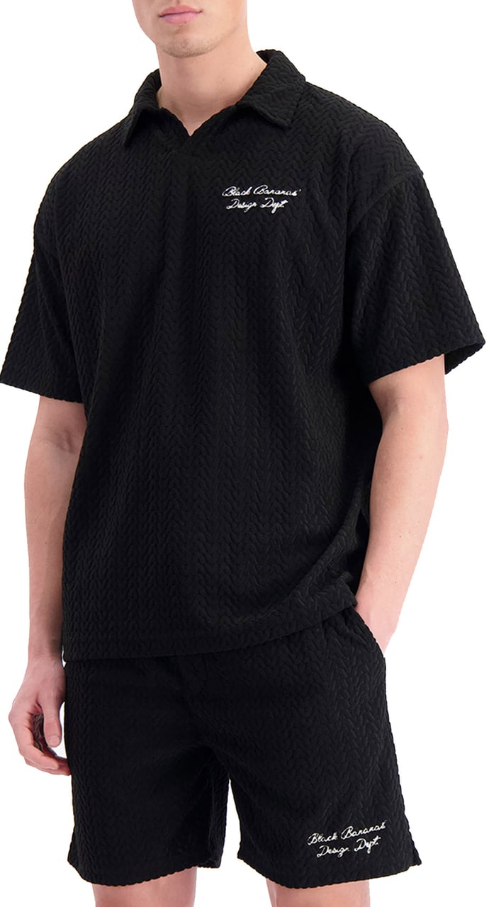 Black Bananas Terry Lounge Polo Zwart