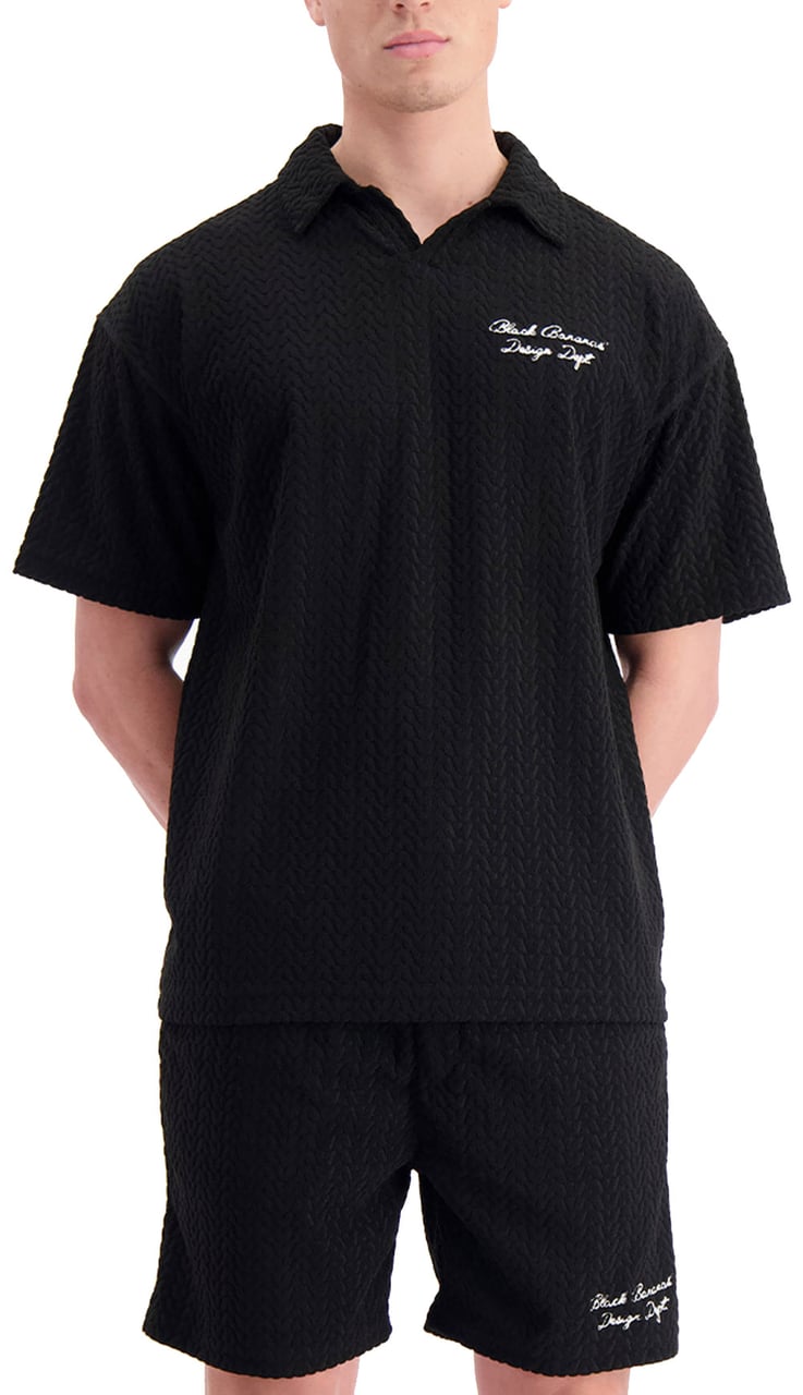 Black Bananas Terry Lounge Polo Zwart
