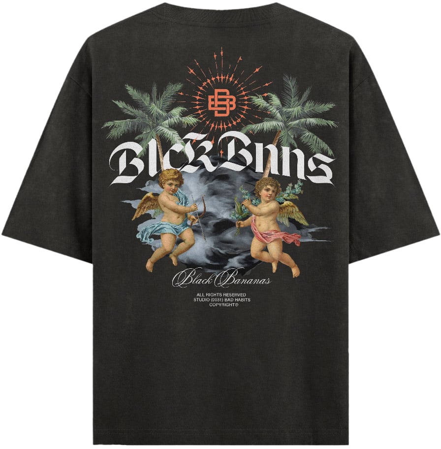 Black Bananas Heaven T-shirt Zwart