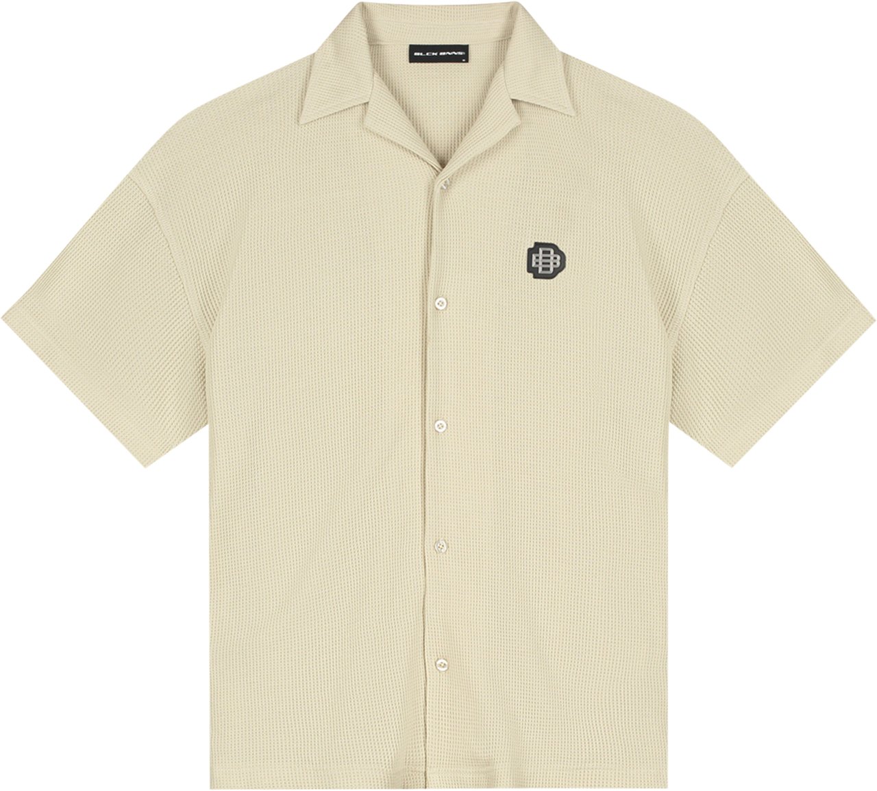 Black Bananas Monogram Waffle Shirt Beige