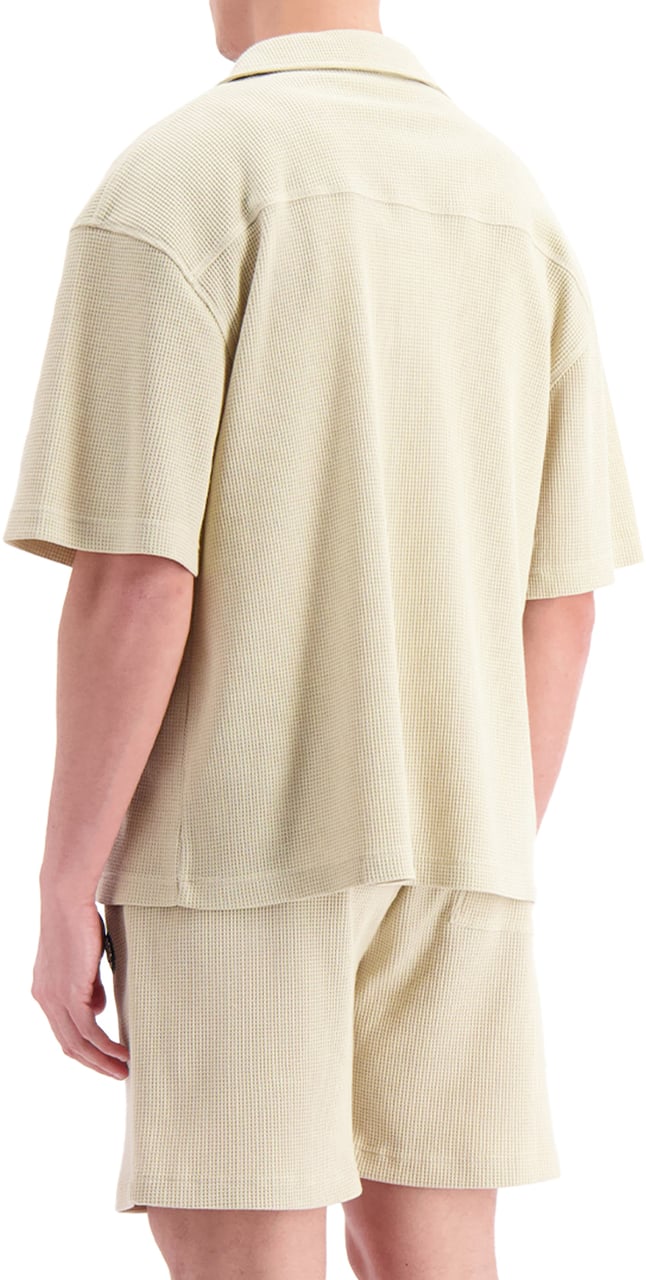 Black Bananas Monogram Waffle Shirt Beige