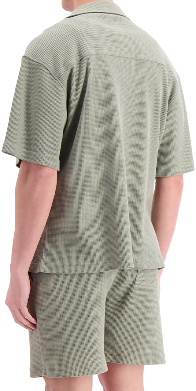 Black Bananas Monogram Waffle Shirt Groen