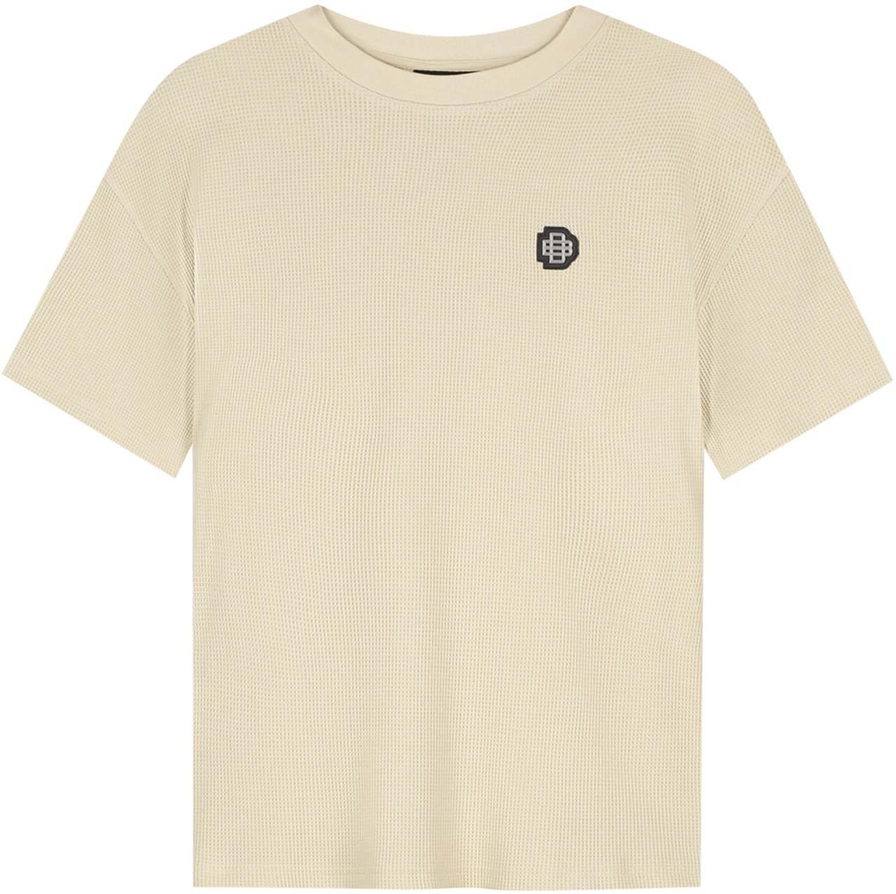 Black Bananas Monogram Waffle T-shirt Beige