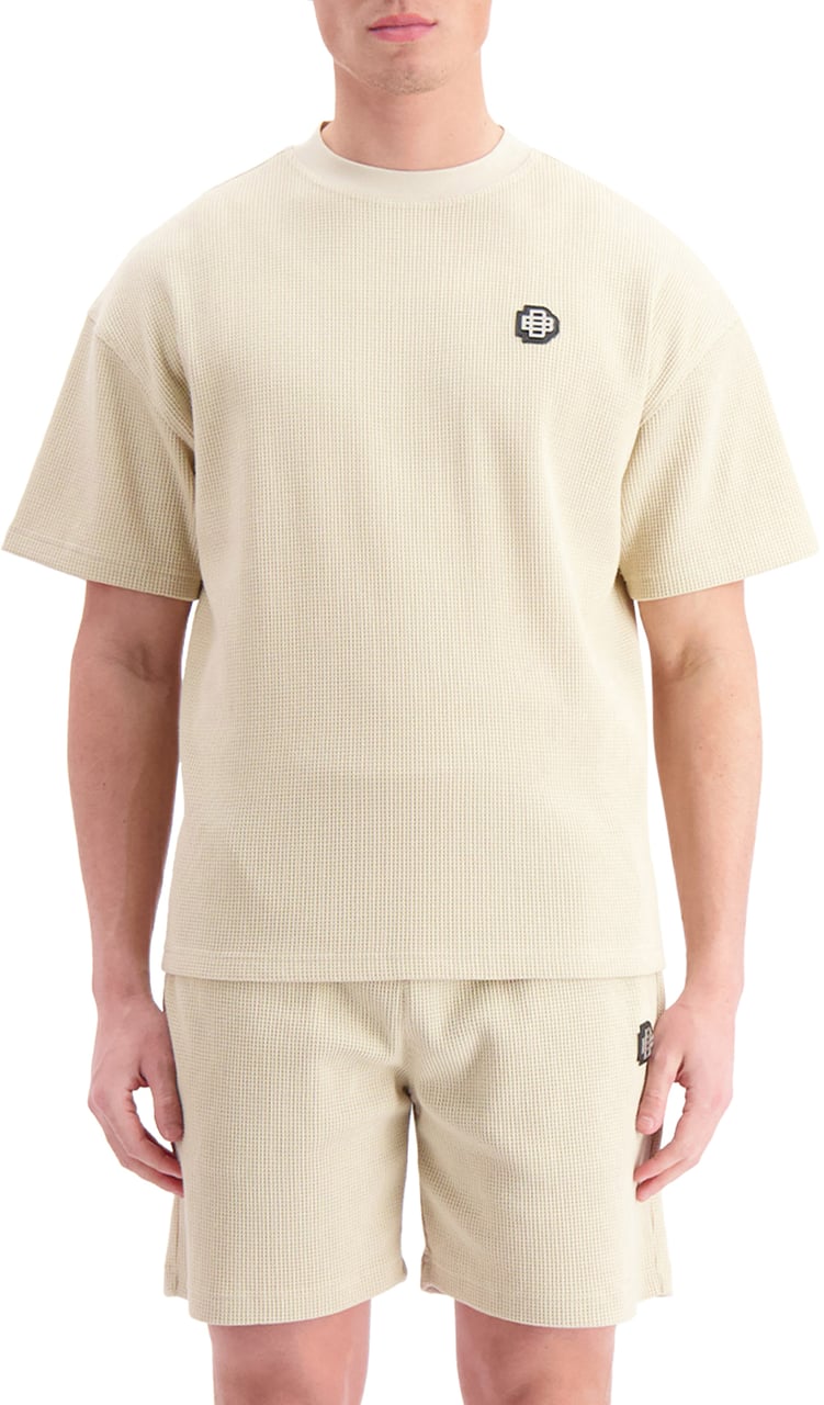 Black Bananas Monogram Waffle T-shirt Beige