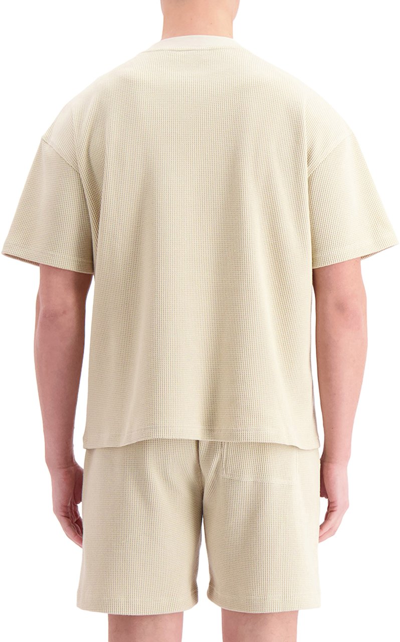 Black Bananas Monogram Waffle T-shirt Beige