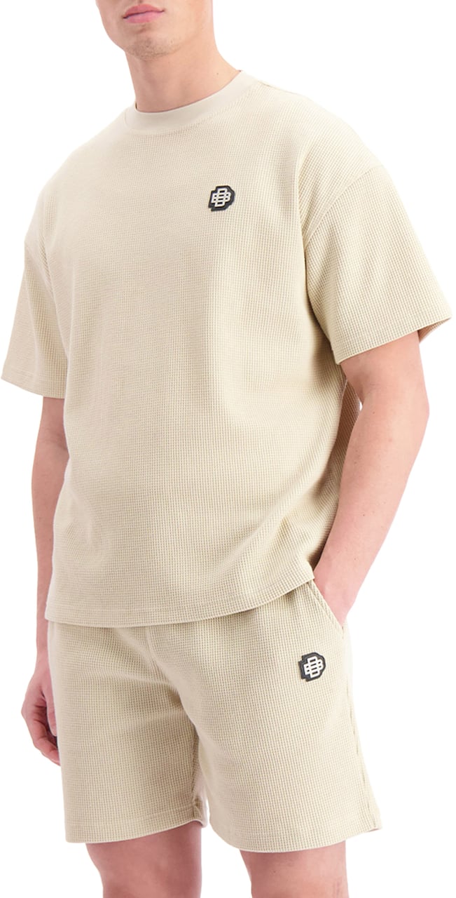 Black Bananas Monogram Waffle T-shirt Beige