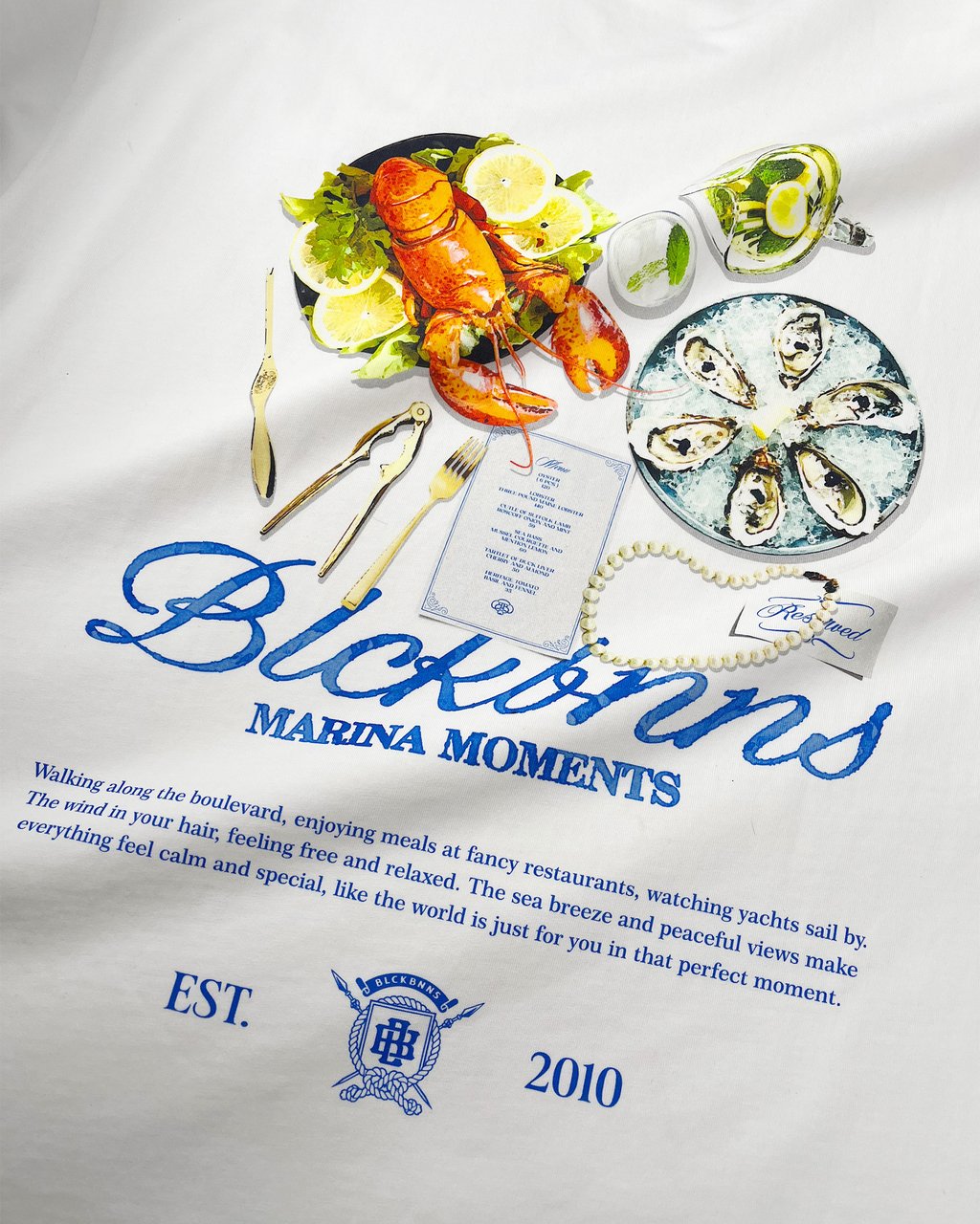 Black Bananas Marina Table T-shirt Wit