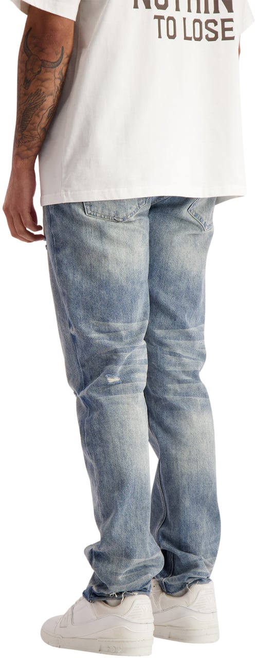 Black Bananas Straight Stitched Denim Blauw