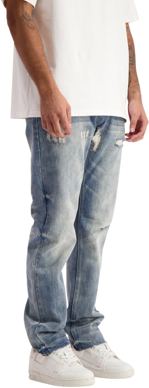 Black Bananas Straight Stitched Denim Blauw