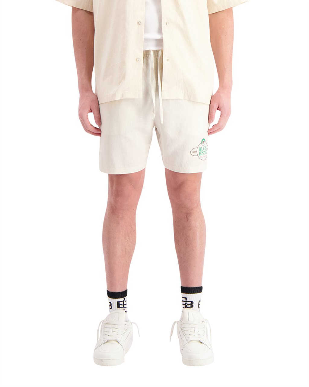 Black Bananas Nomad Linen Shorts Beige