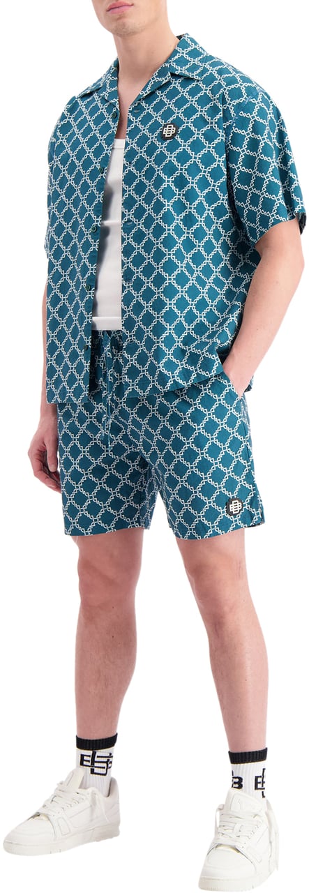 Black Bananas Monogram Shorts Groen
