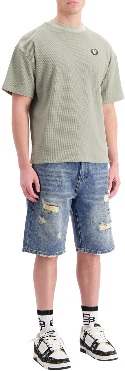 Black Bananas Distressed Denim Shorts Blauw