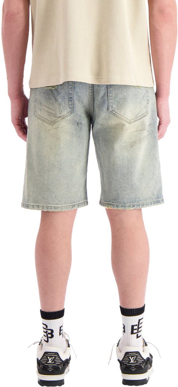 Black Bananas Distressed Denim Shorts Blauw