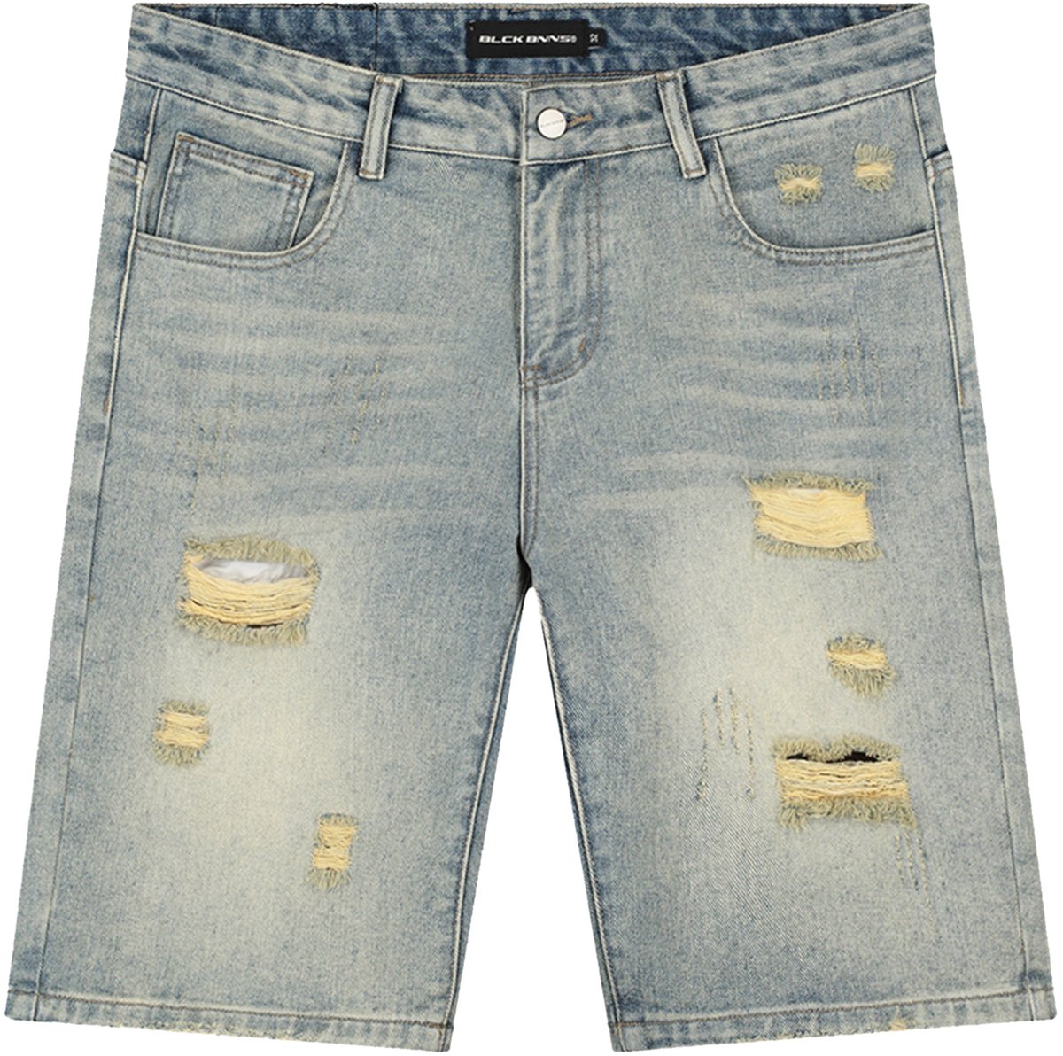 Black Bananas Distressed Denim Shorts Blauw