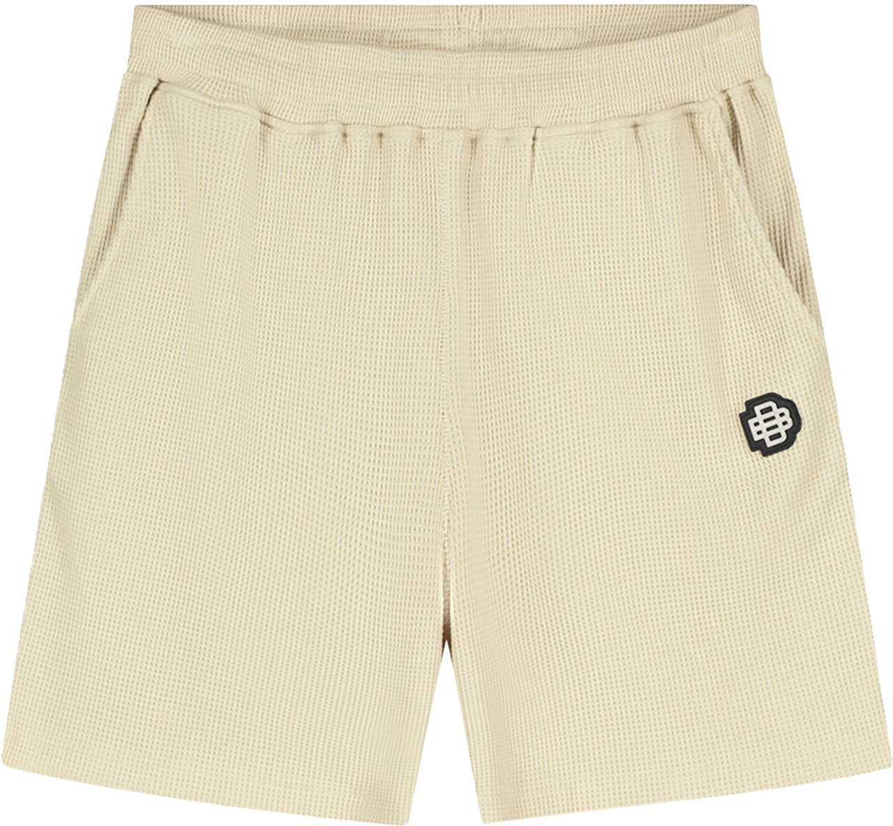 Black Bananas Monogram Waffle Shorts Beige