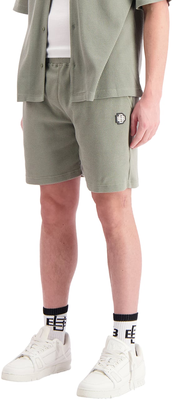 Black Bananas Monogram Waffle Shorts Groen