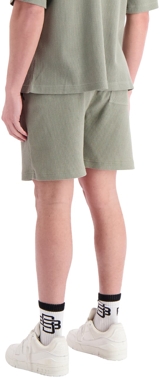 Black Bananas Monogram Waffle Shorts Groen
