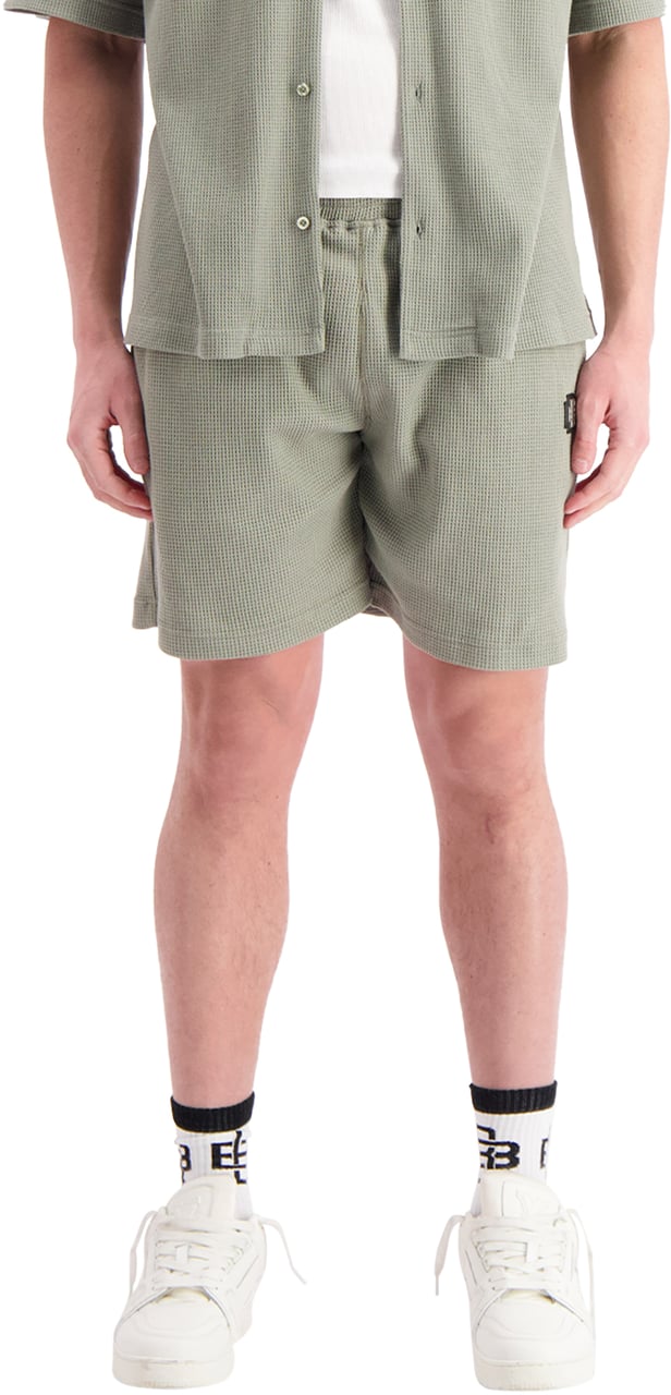 Black Bananas Monogram Waffle Shorts Groen