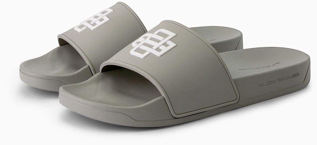 Black Bananas Monogram Slides Groen