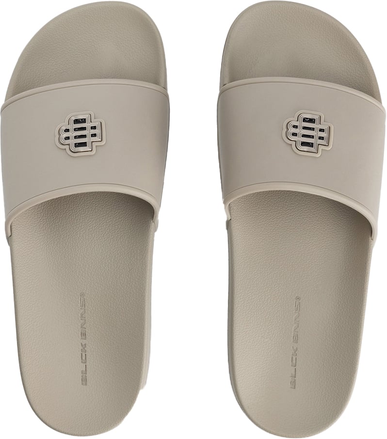 Black Bananas Monogram Plate Slides Beige