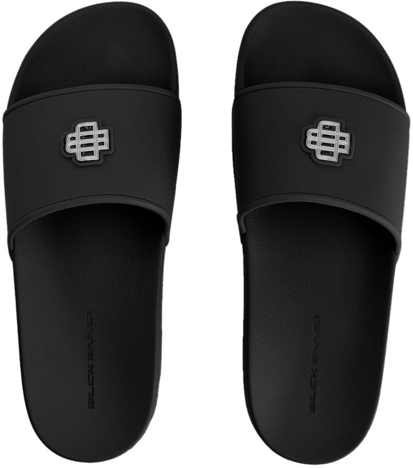 Black Bananas Monogram Plate Slides Zwart