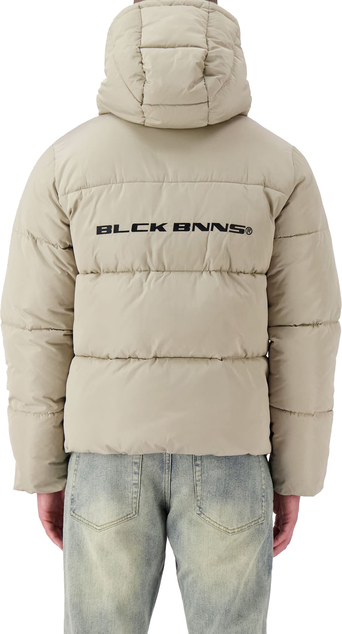 Black Bananas Block Puffer Jacket Beige