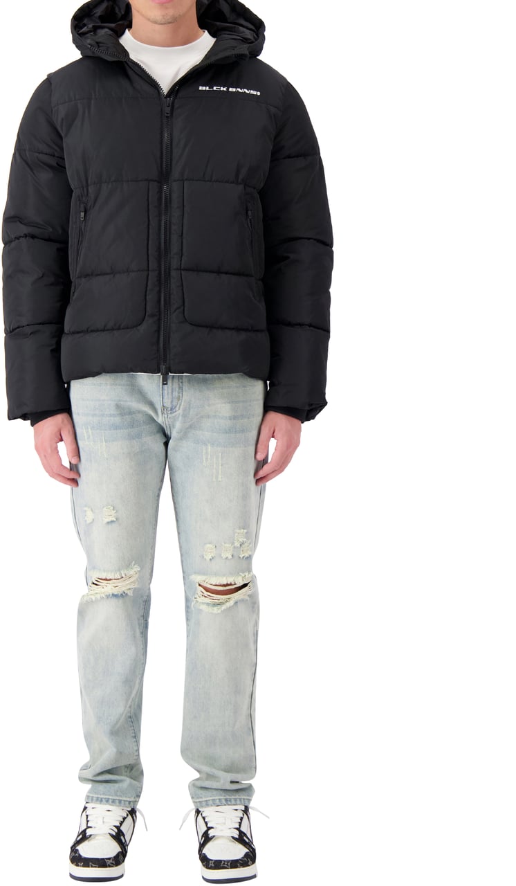 Black Bananas Block Puffer Jacket Zwart