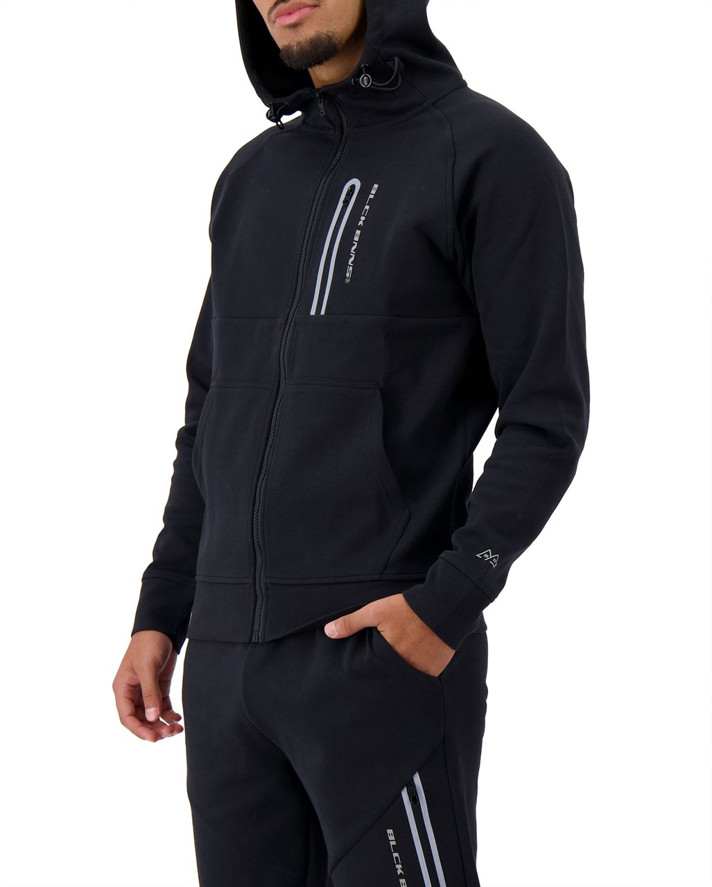 Black Bananas Initial Glow Zipper Hoodie Zwart