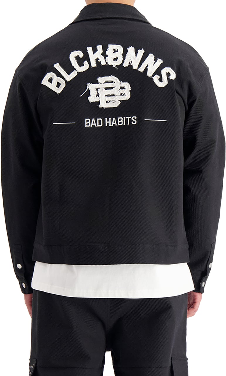 Black Bananas Twill Ripped Jacket Zwart