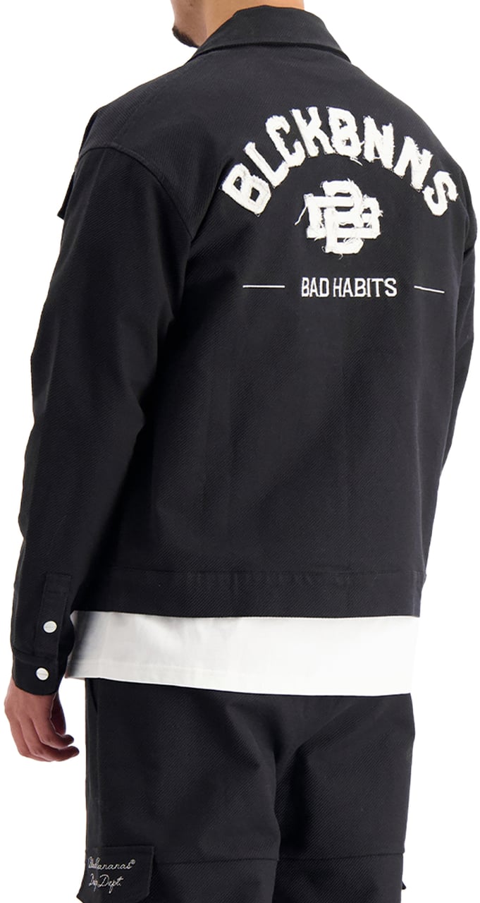 Black Bananas Twill Ripped Jacket Zwart