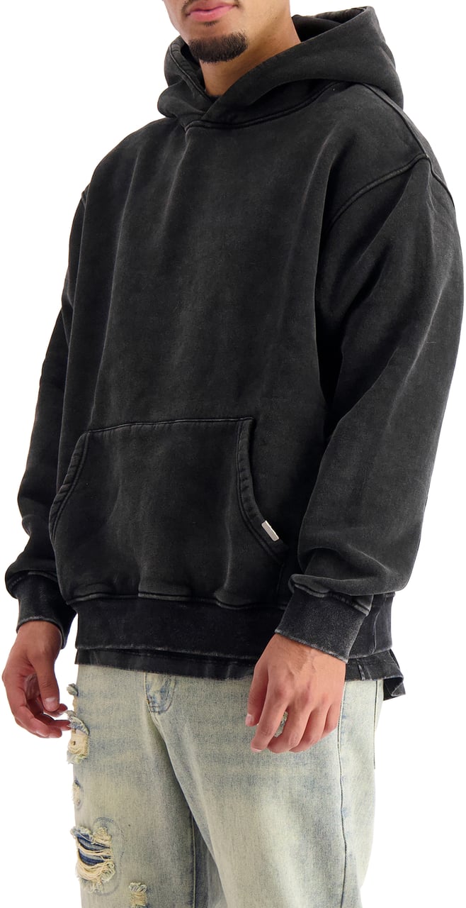 Black Bananas Blank Washed Hoodie Zwart