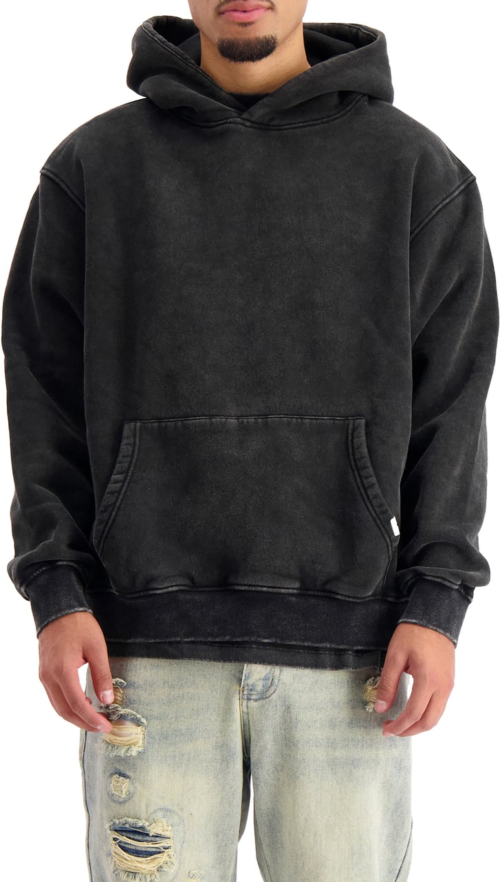 Black Bananas Blank Washed Hoodie Zwart