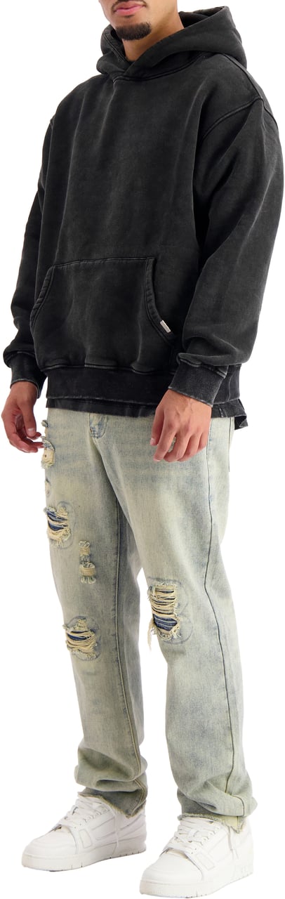 Black Bananas Blank Washed Hoodie Zwart