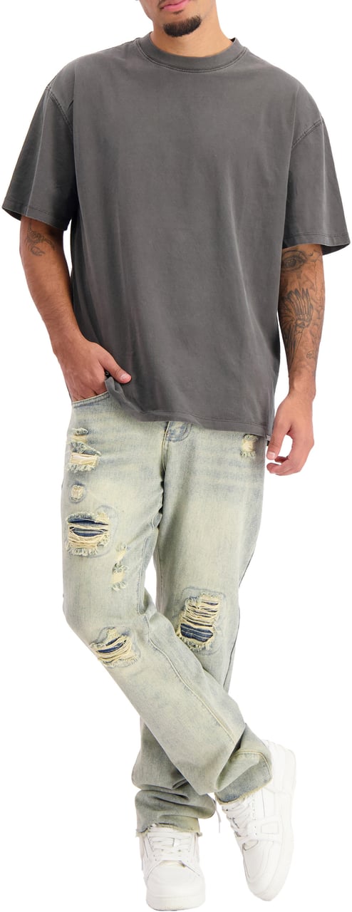 Black Bananas Blank Washed T-shirt Grijs