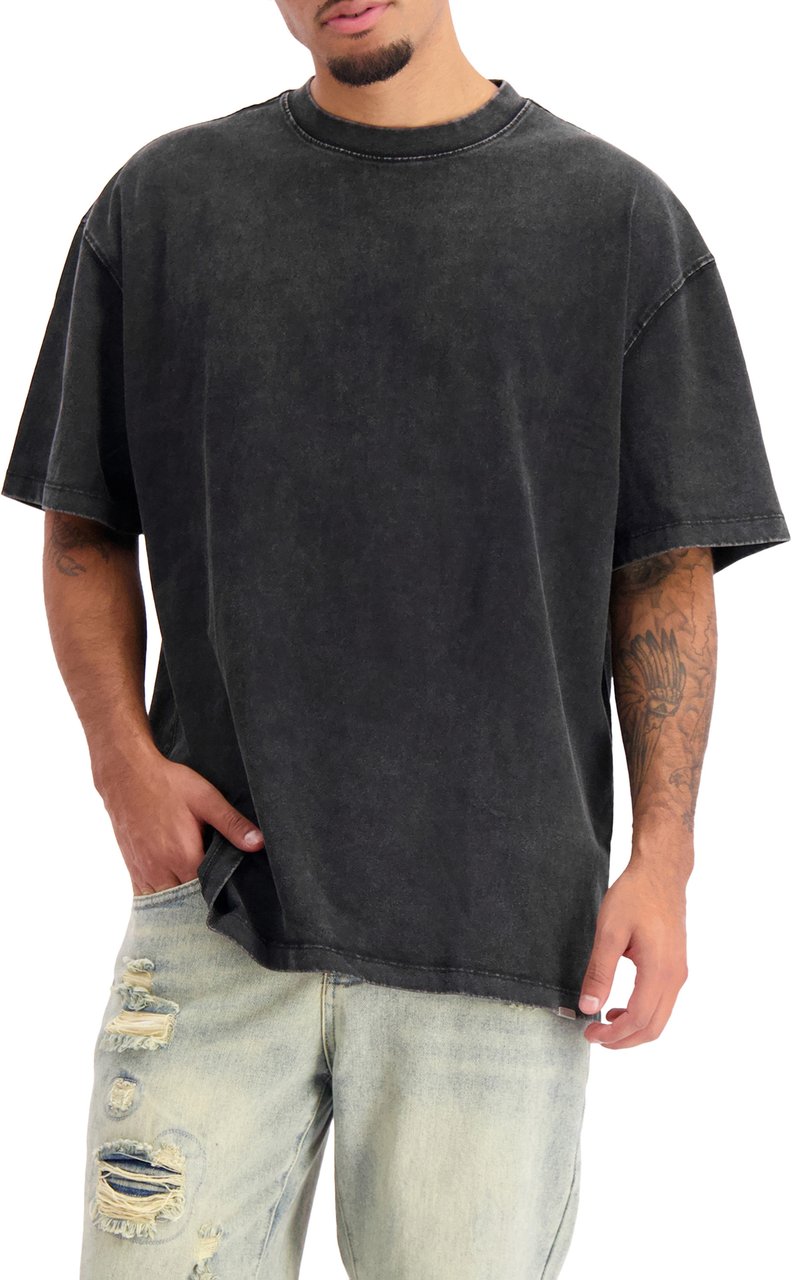 Black Bananas Blank Washed T-shirt Zwart