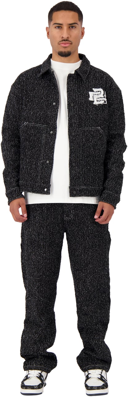 Black Bananas Boucle Denim Pants Zwart