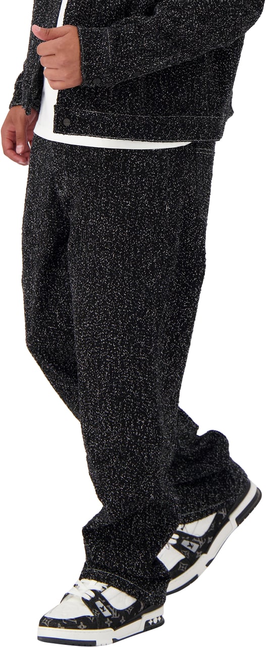 Black Bananas Boucle Denim Pants Zwart