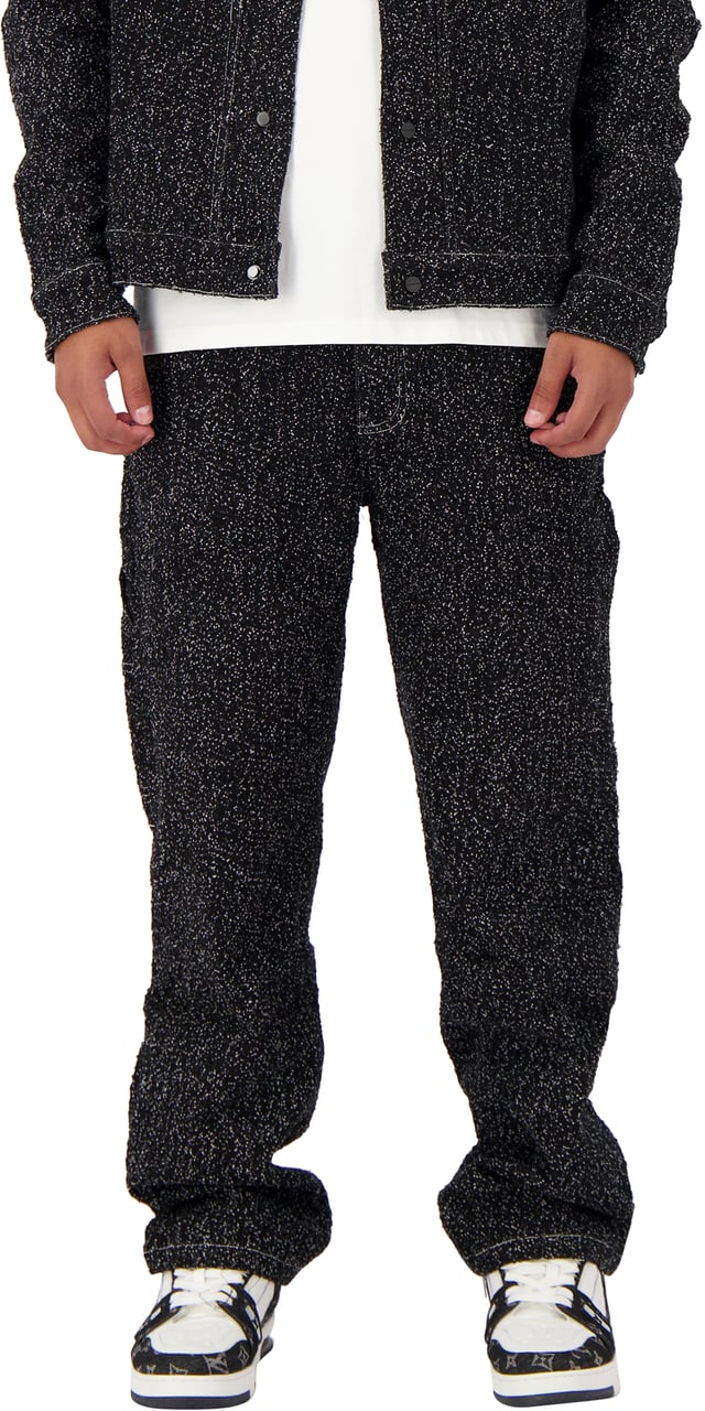 Black Bananas Boucle Denim Pants Zwart