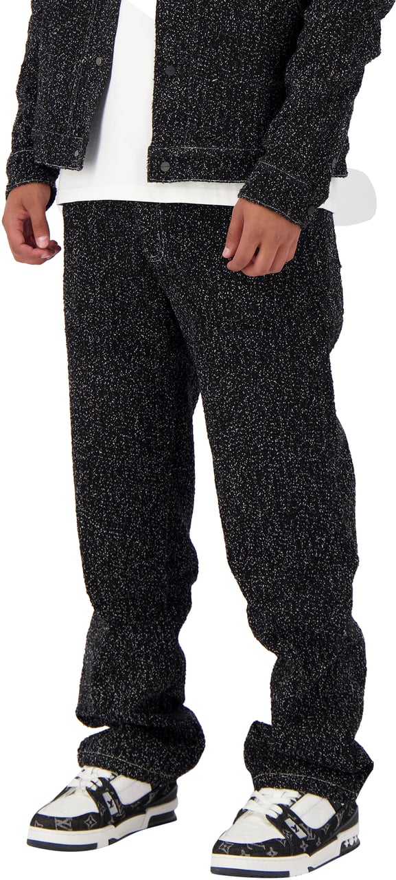 Black Bananas Boucle Denim Pants Zwart