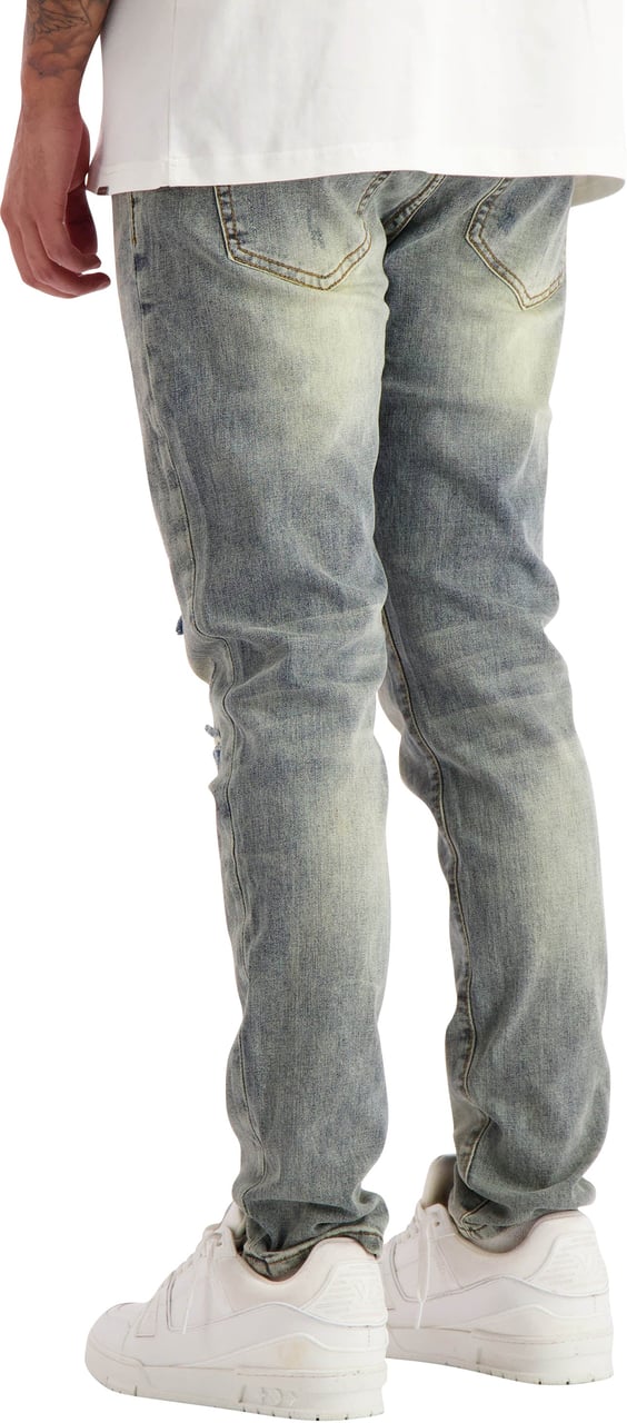 Black Bananas Slim Repaired Broek Blauw