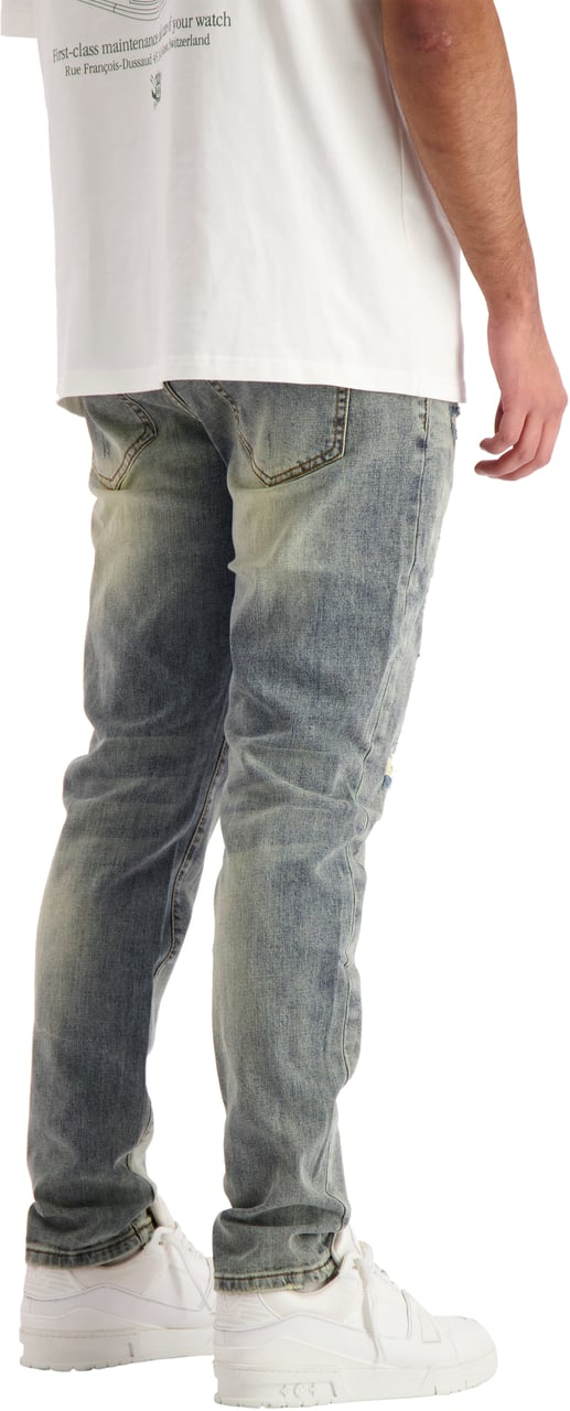 Black Bananas Slim Repaired Denim Blauw