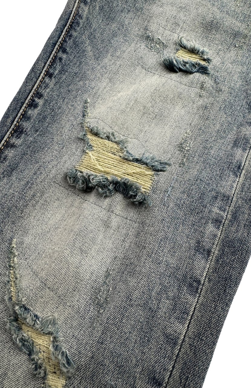 Black Bananas Slim Repaired Denim Blauw