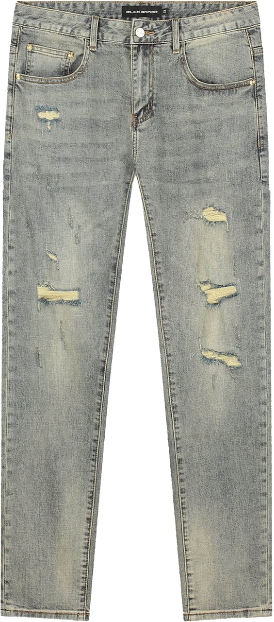 Black Bananas Slim Repaired Broek Blauw